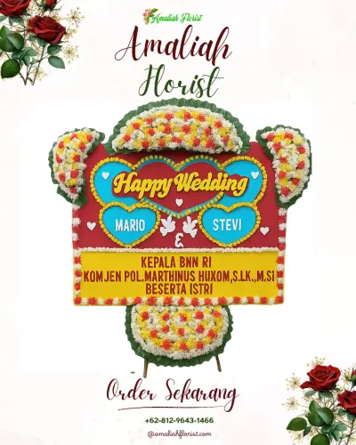 Karangan Papan Bunga Pernikahan di Bejen